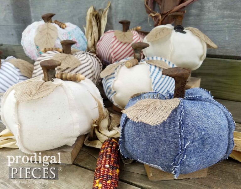 Upcycled Farmhouse Style Pumpkins available at Prodigal Pieces | prodigalpieces.com