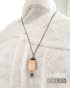 Vintage Style Dice Charm on Wooden Spool Necklace | shop.prodigalpieces.com