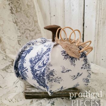 Blue Toile Reclaimed Pumpkin | shop.prodigalpieces.com #prodigalpieces