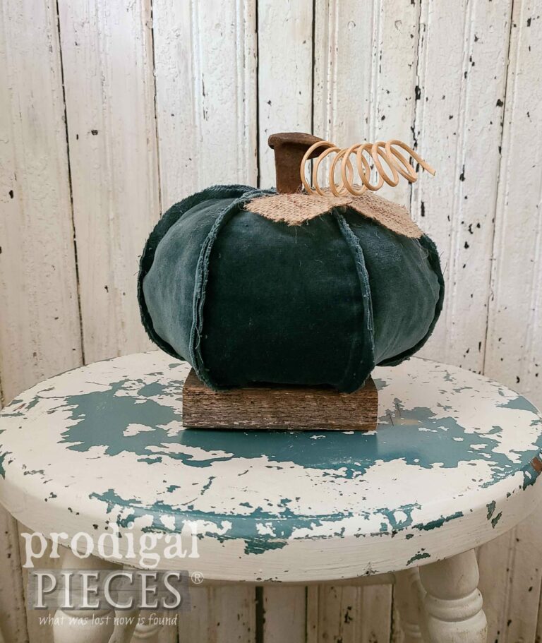 Green Velour Reclaimed Pumpkin | shop.prodigalpieces.com #prodigalpieces
