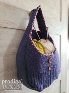 Purple Felted Wool Basket Side View | shop.prodigalpieces.com #prodigalpieces.com