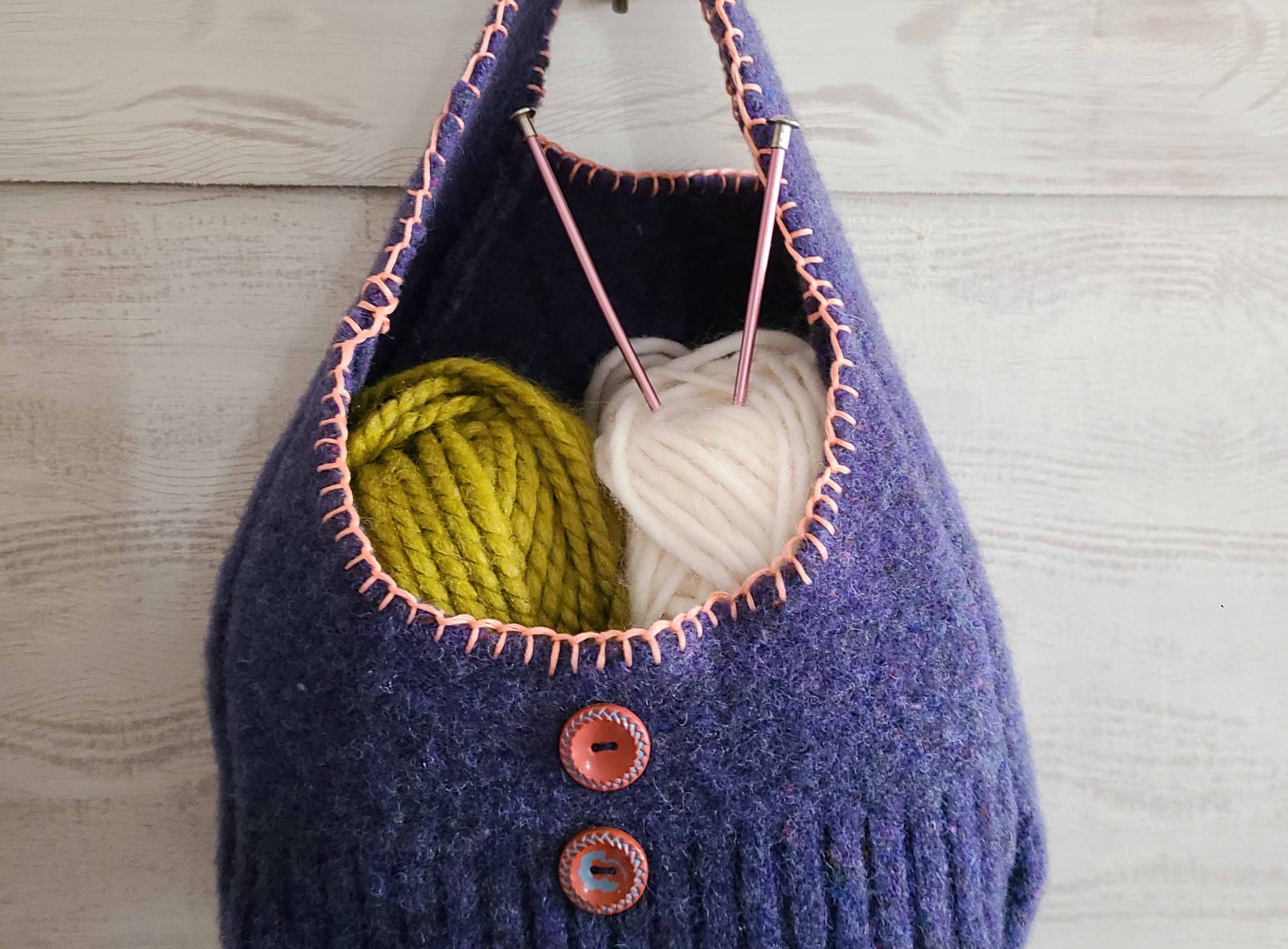 Purple Felted Wool Hanging Basket by Larissa of Prodigal Pieces | shop.prodigalpieces.com #prodigalpieces