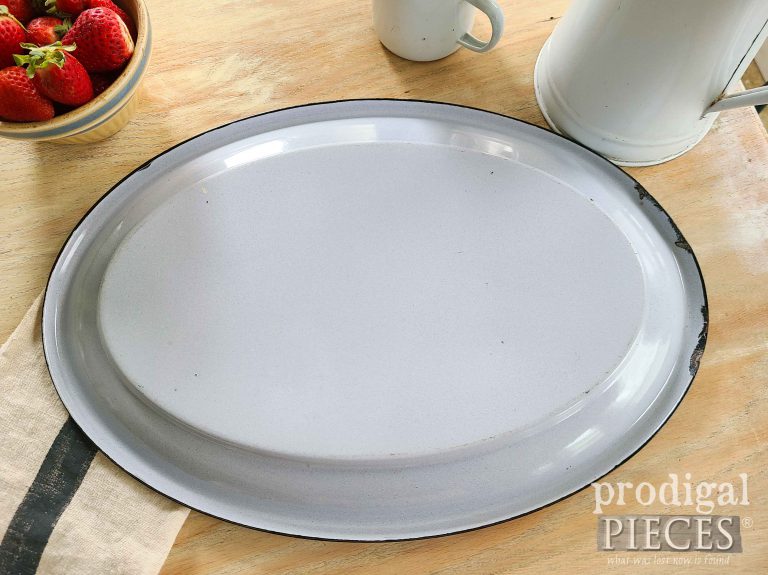 Bottom of Light Gray Oval Platter | shop.prodigalpieces.com