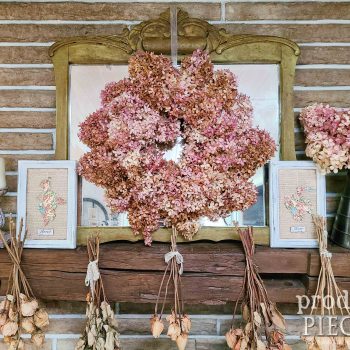 Cottage Farmhouse Style Mantel with French Fleur Wall Art available at Prodigal Pieces | shop.prodigalpieces.com #prodigalpieces #shopping