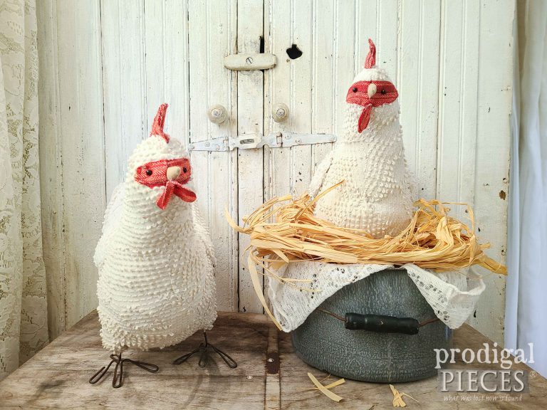Farmhouse Textile Chicken Sculpture available at Prodigal Pieces | shop.prodigalpieces.com #prodigalpieces #shopping #farm #handmade