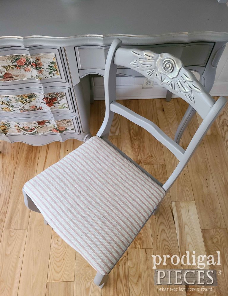 French Stripe Linen Upholstery on Chair | shop.prodigalpieces.com #prodigalpieces