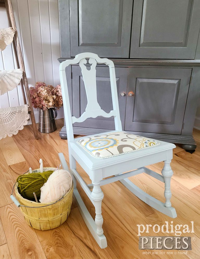 Antique Sewing Rocking Chair in Blue by Prodigal Pieces | shop.prodigalpieces.com #prodigalpieces