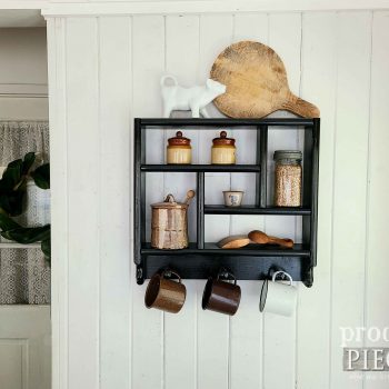 Farmhouse Style Black Wooden Shelf with Shaker Pegs available at Prodigal Pieces | shop.prodigalpieces.com #prodigalpieces #shopping #farmhouse