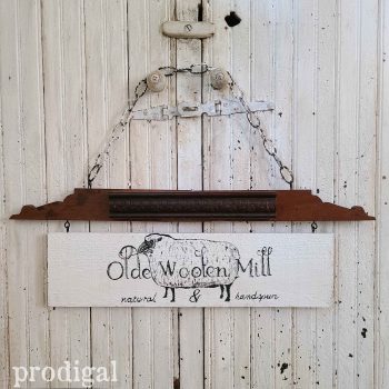 Farmhouse Olde Woolen Mill Sign available at Prodigal Pieces | shop.prodigalpieces.com #prodigalpieces #shopping