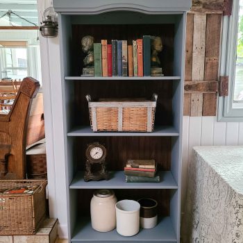 Blue Gray Farmhouse Bookcase available at Prodigal Pieces | shop.prodigalpieces.com #prodigalpieces #shopping #furniture