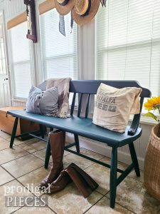 Vintage Farmhouse Bench Painted by Prodigal Pieces | shop.prodigalpieces.com #prodigalpieces