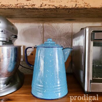 Vintage Speckleware Kettle in Blue available at Prodigal Pieces | shop.prodigalpieces.com #prodigalpieces #shopping #farmhouse