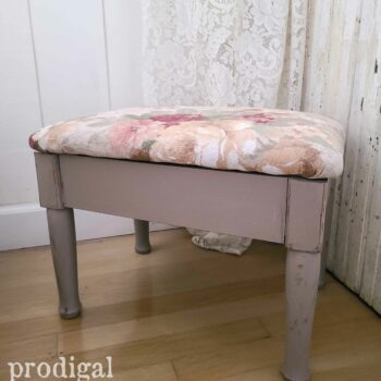 Vintage Rose Upholstered Footstool available at Prodigal Pieces | shop.prodigalpieces.com #prodigalpieces #shopping