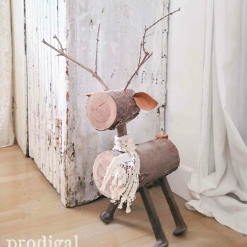 Rustic Log Wood Reindeer available at Prodigal Pieces | shop.prodigalpieces.com #prodigalpieces #shopping #christmas