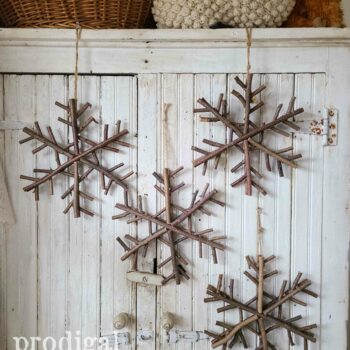 Set of Four Rustic Wooden Snowflakes available at Prodigal Pieces | shop.prodigalpieces.com #prodigalpieces #shopping #christmas