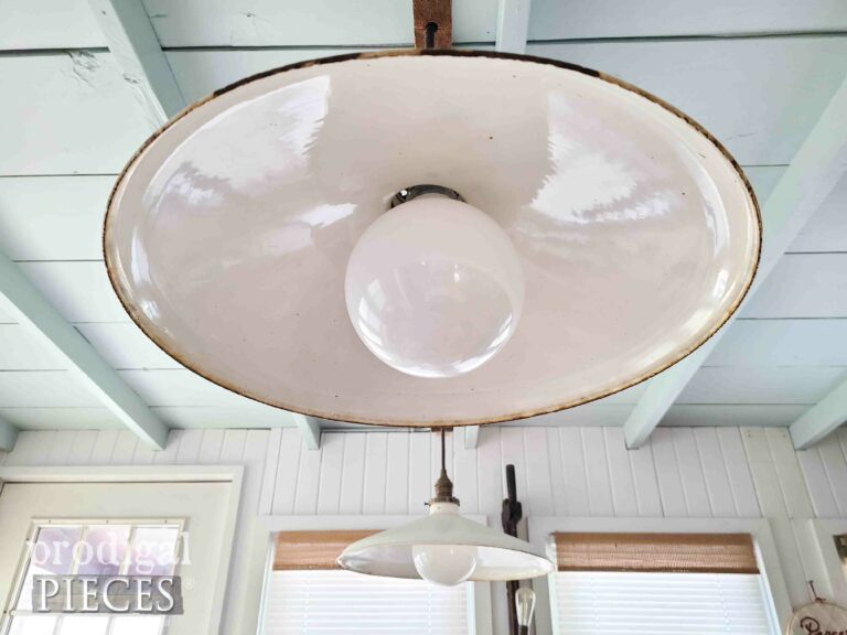 Underside Hung Antique Enamel Lightshade | shop.prodigalpieces.com #prodigalpieces