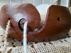 Wooden Yarn Bowl Closeup | shop.prodigalpieces.com #prodigalpieces