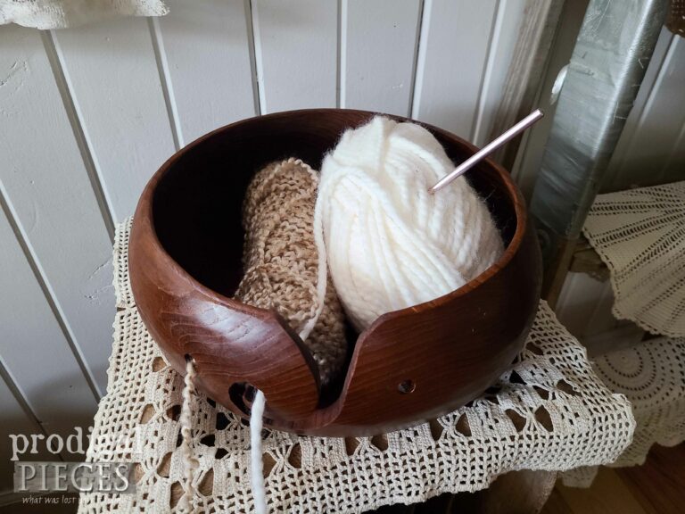 Yarn in Wooden Yarn Bowl | shop.prodigalpieces.com #prodigalpieces