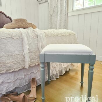 Farmhouse Style Antique Vanity Seat available at Prodigal Pieces | prodigalpieces.com #prodigalpieces #shopping