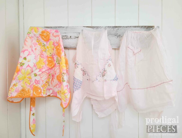 Floral, Pink Hankie, Pink Sheer Vintage Apron Lot | shop.prodigalpieces.com #prodigalpieces