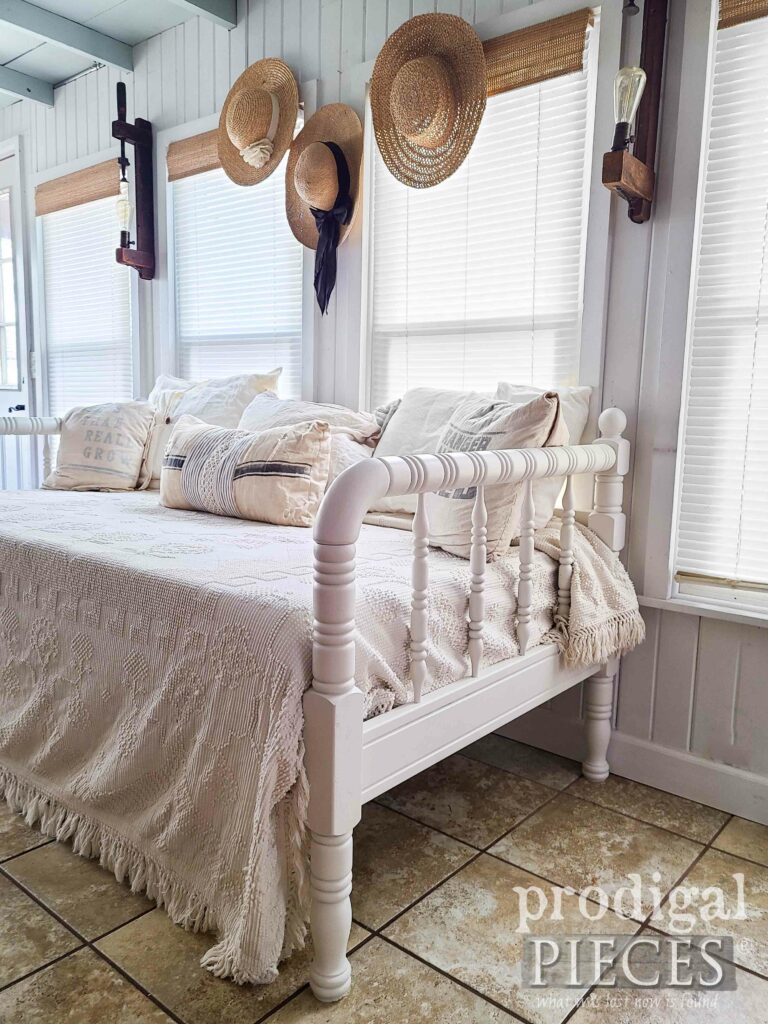 Side View Farmhouse Style Daybed by Prodigal Pieces | shop.prodigalpieces.com | #prodigalpieces