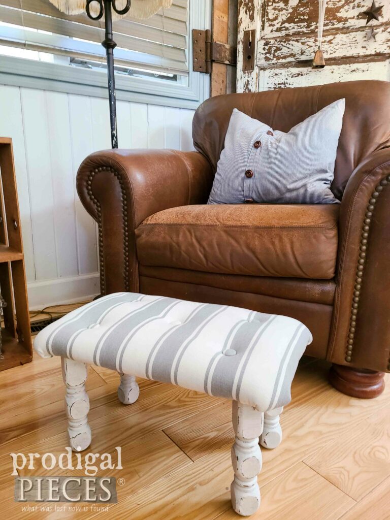 DIY Tufted Footstool | shop.prodigalpieces.com #prodigalpieces