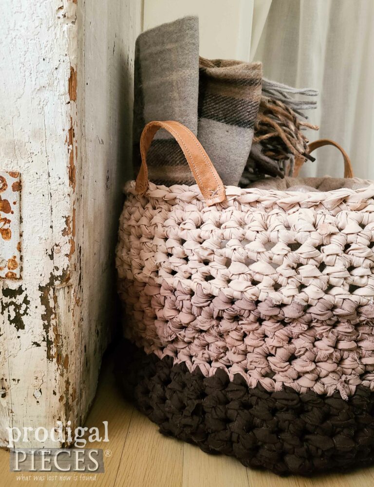 Brown Ombre Extra Large Crochet Basket available at shop.prodigalpieces.com #prodigalpieces