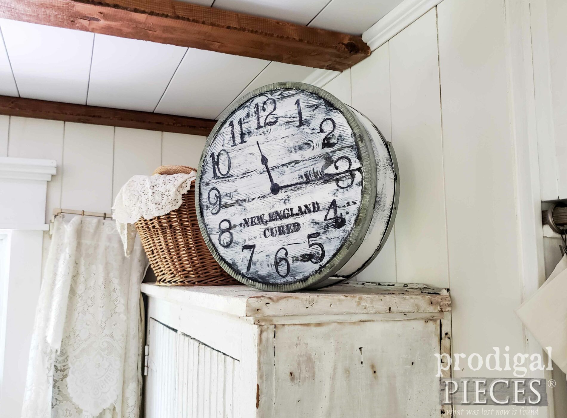 Farmhouse Cheese Box with Clock Face available at Prodigal Pieces | shop.prodigalpieces.com #prodigalpieces