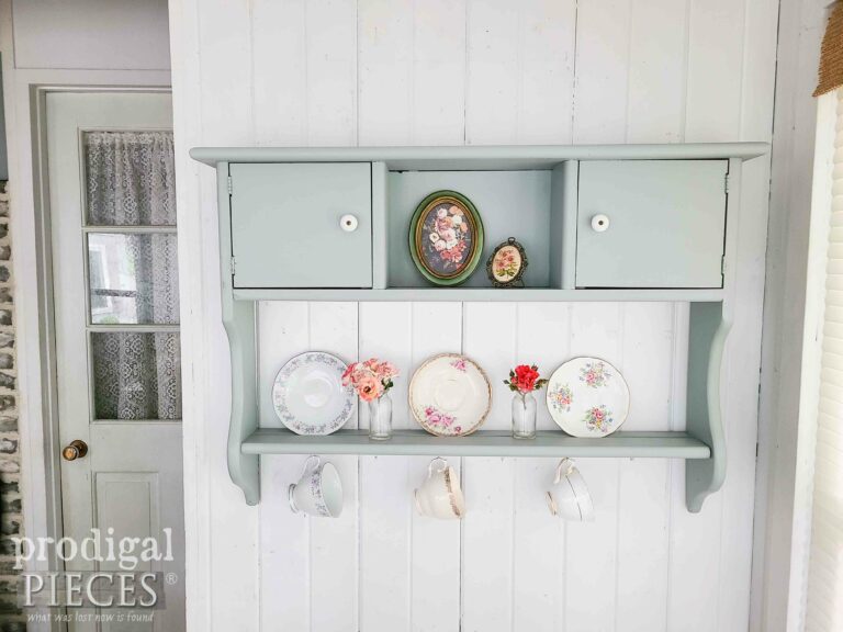 Slate Green Vintage Cubby Shelf with Plate Rack available at Prodigal Pieces | shop.prodigalpieces.com #prodigalpieces