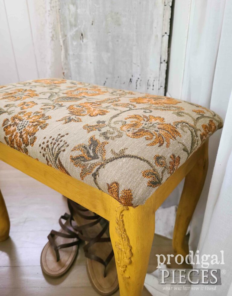 Tapestry Bench in Yellow | shop.prodigalpieces.com #prodigalpieces