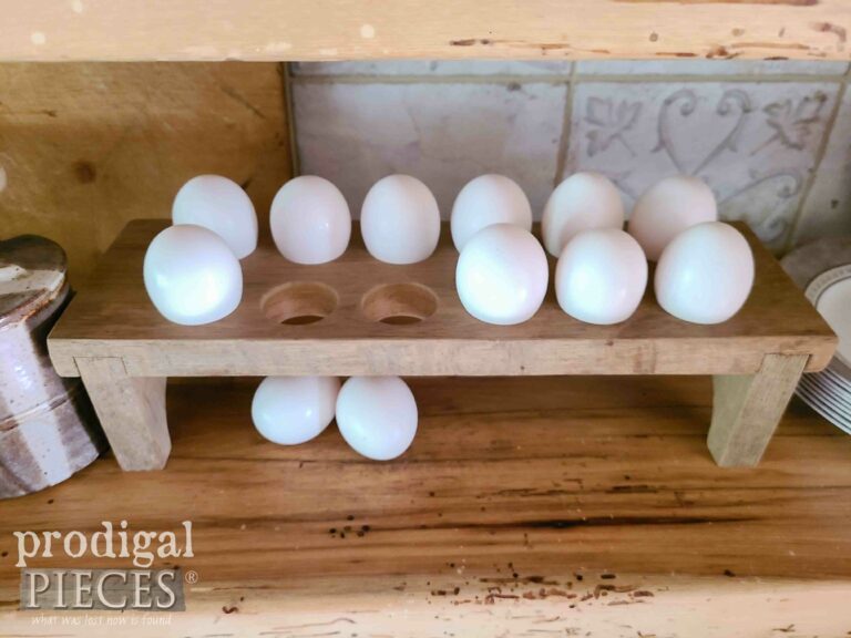 Top View Reclaimed Wood Egg Holder | shop.prodigalpieces.com #prodigalpieces