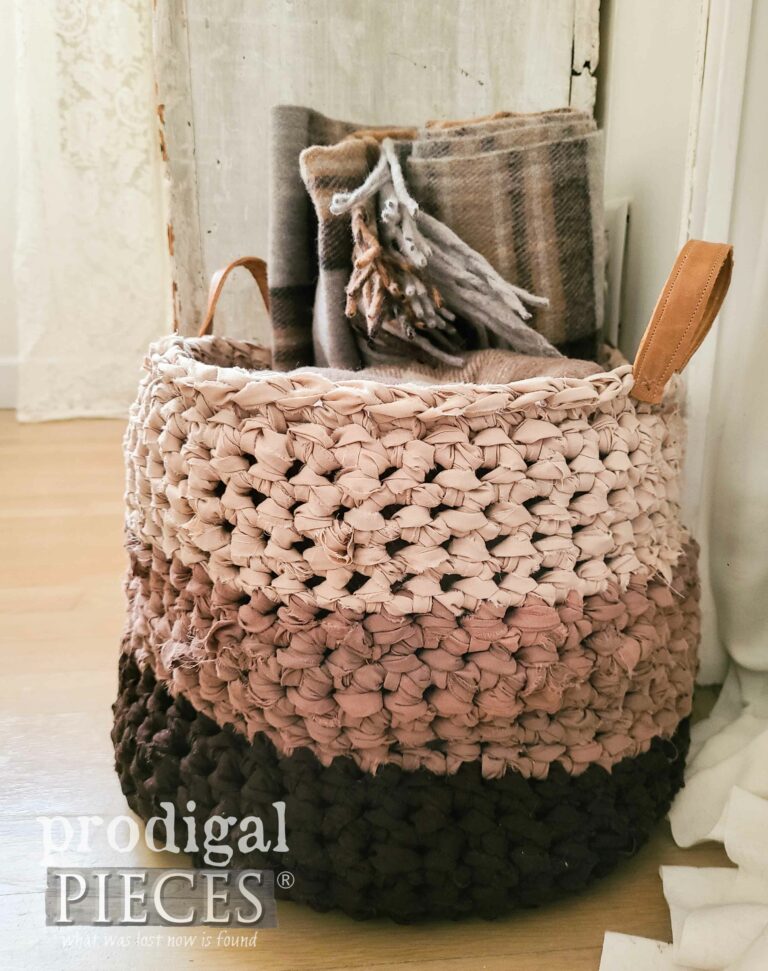 Upcycled Yarn Crochet Basket | shop.prodigalpieces.com #prodigalpieces