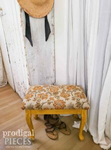 Vintage Queen Anne Upholstered Bench | shop.prodigalpieces.com #prodigalpieces
