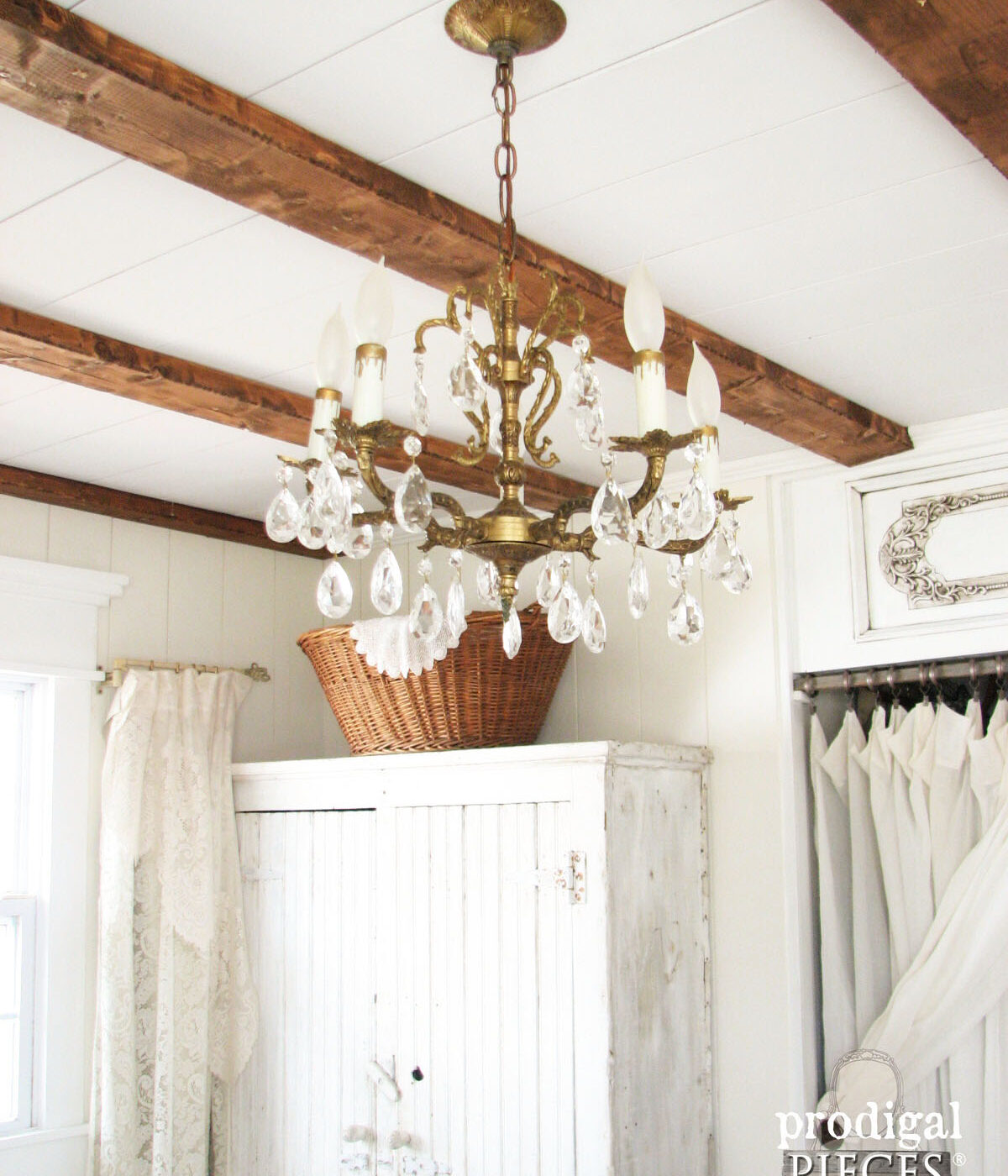 Antique Brass Chandelier with Crystals - Set of 2 available at Prodigal Pieces | shop.prodigalpieces.com #prodigalpieces