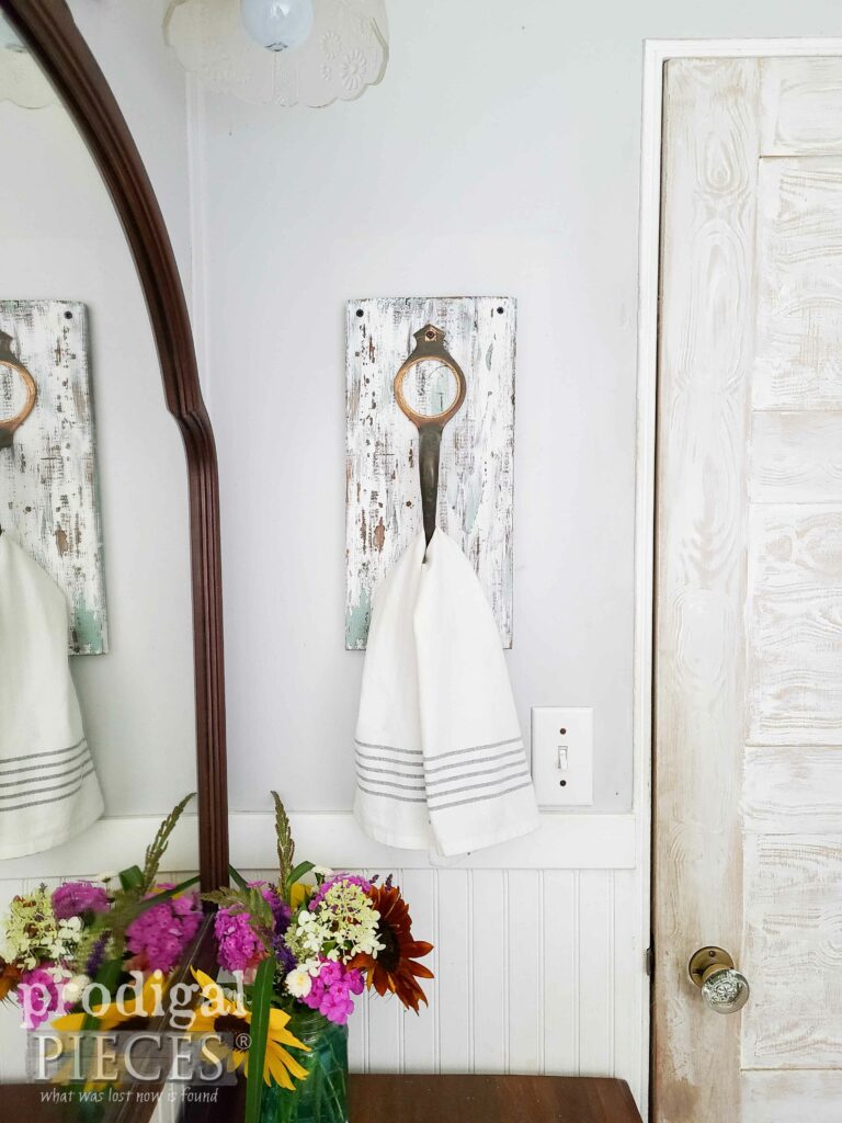 Repurposed Bathroom Towel Holder | shop.prodigalpieces.com #prodigalpieces