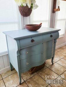 Right Side Blue Antique Serpentine Dresser | shop.prodigalpieces.com #prodigalpieces