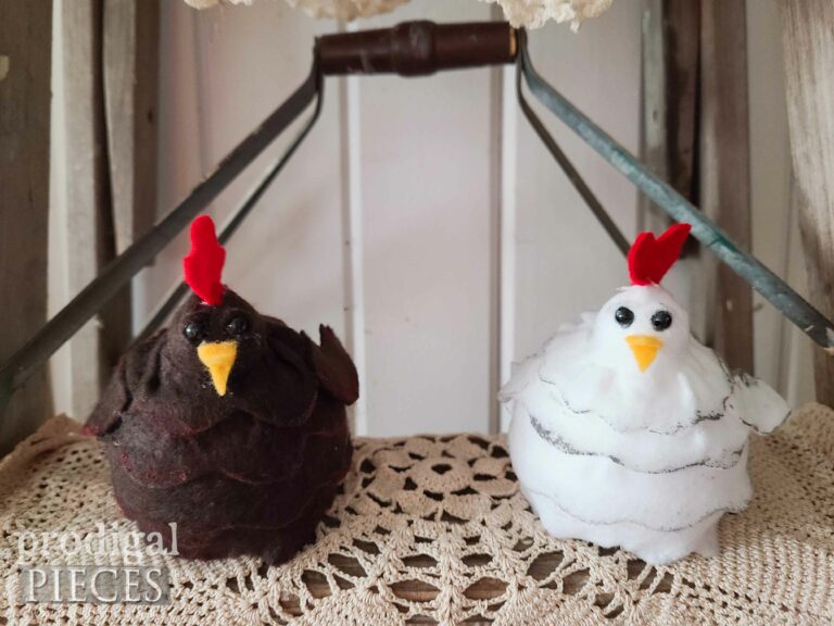 Brown and White Felt Hens | shop.prodigalpieces.com #prodigalpieces