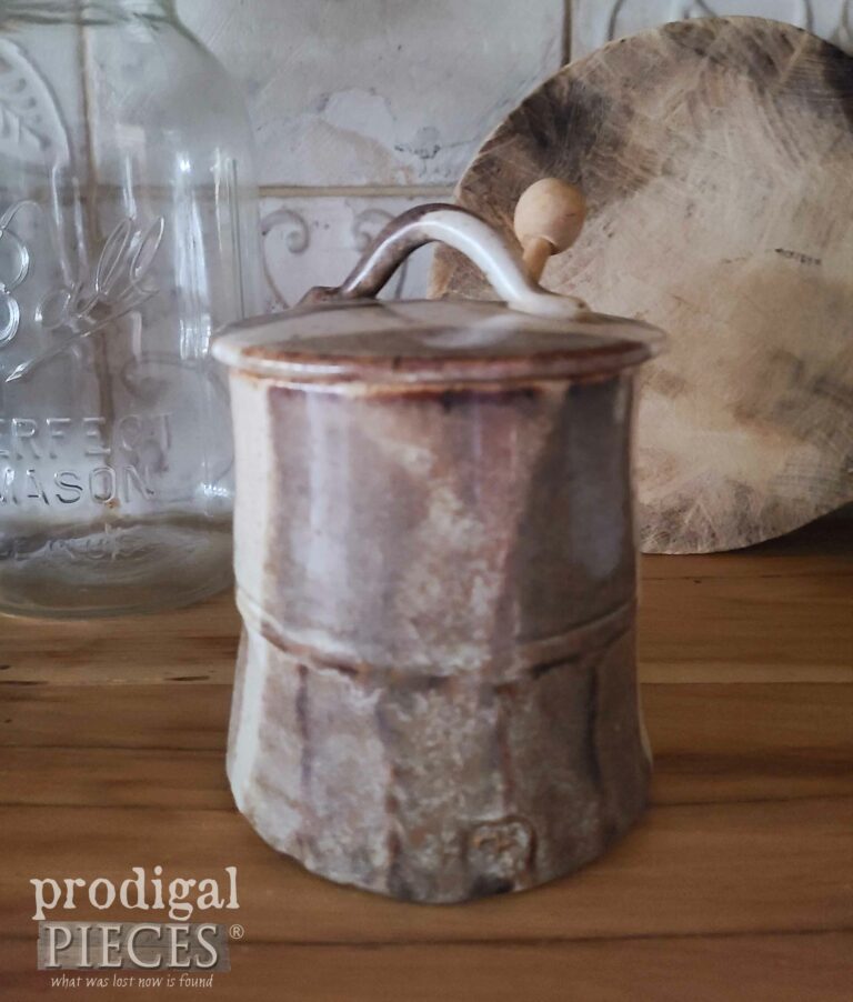 Back of Handmade Honey Crock Pot | shop.prodigalpieces.com #prodigalpieces