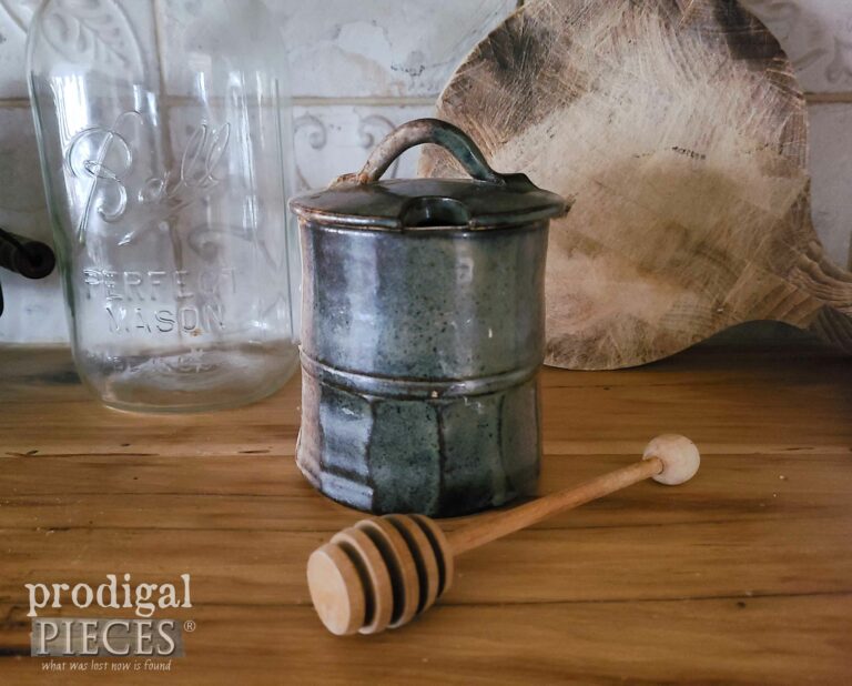 Honey Crock Pot with Dipper | shop.prodigalpieces.com #prodigalpieces