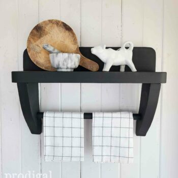 Farmhouse Shelf with Towel Rack available at Prodigal Pieces | shop.prodigalpieces.com #prodigalpieces