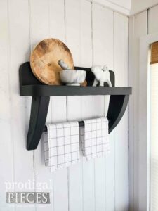 Handmade Farmhouse Shelf with Towel Rack in Black | shop.prodigalpieces.com #prodigalpieces