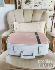 Pink & White Vintage Suitcase | shop.prodigalpieces.com