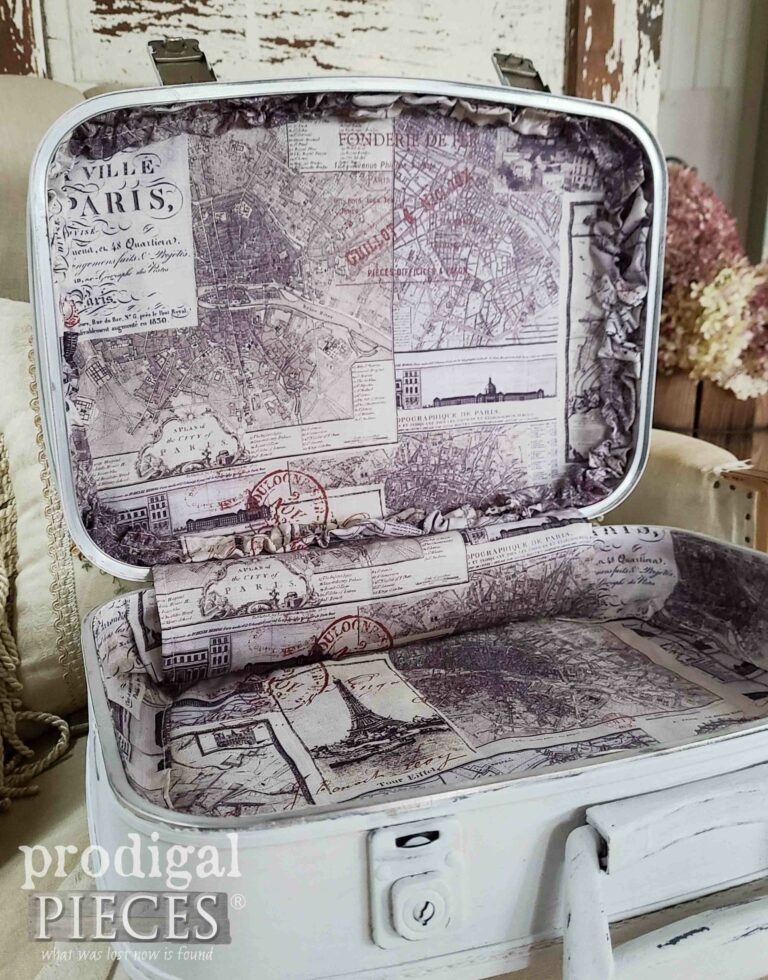Upcycled Vintage French Chic Suitcase | shop.prodigalpieces.com #prodigalpieces