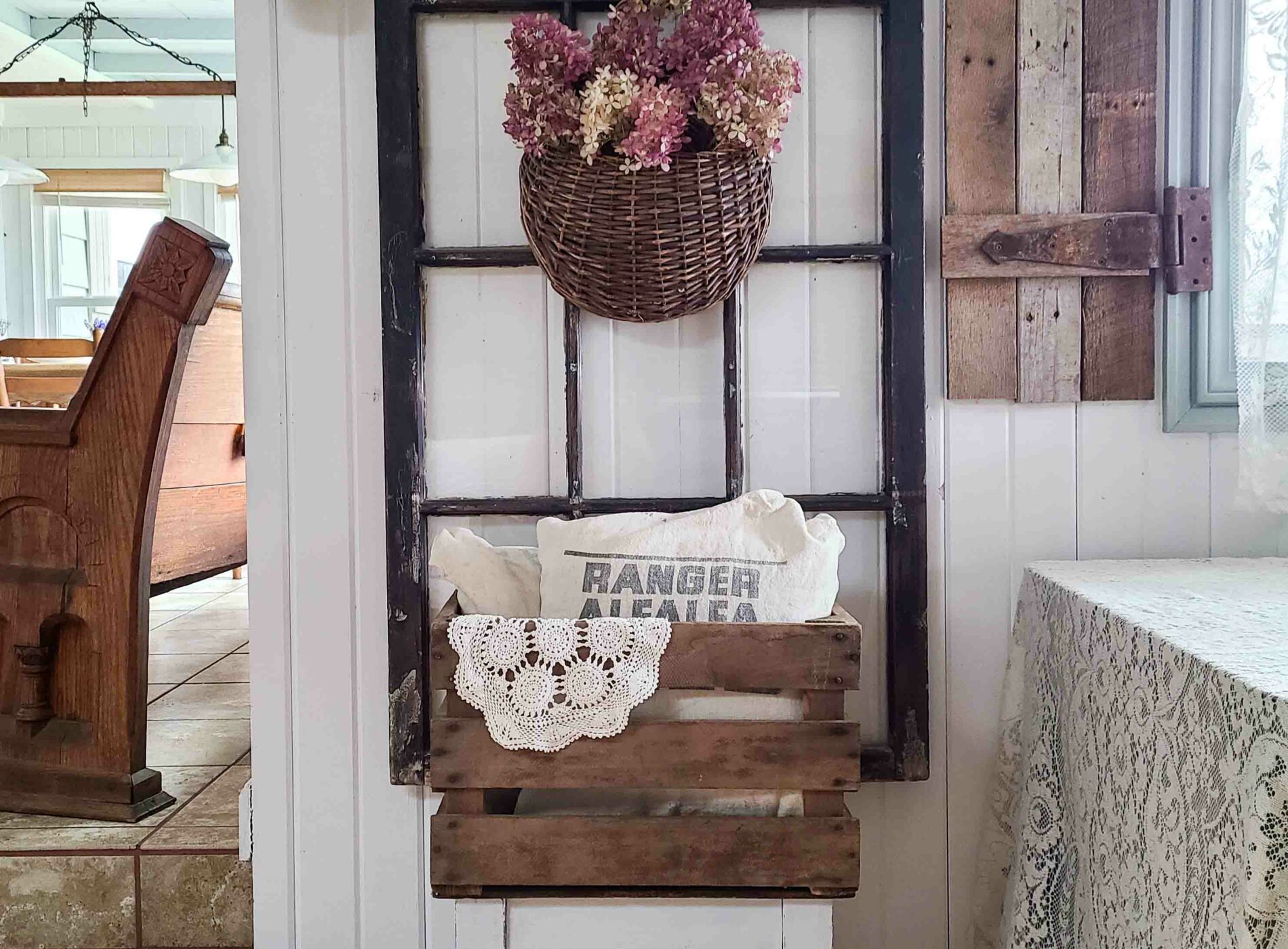 Farmhouse Antique Crate Stand Table available at Prodigal Pieces | shop.prodigalpieces.com #prodigalpieces