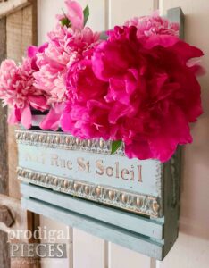 Hot Pink Peonies in French Chic Wall Pocket | shop.prodigalpieces.com #prodigalpieces