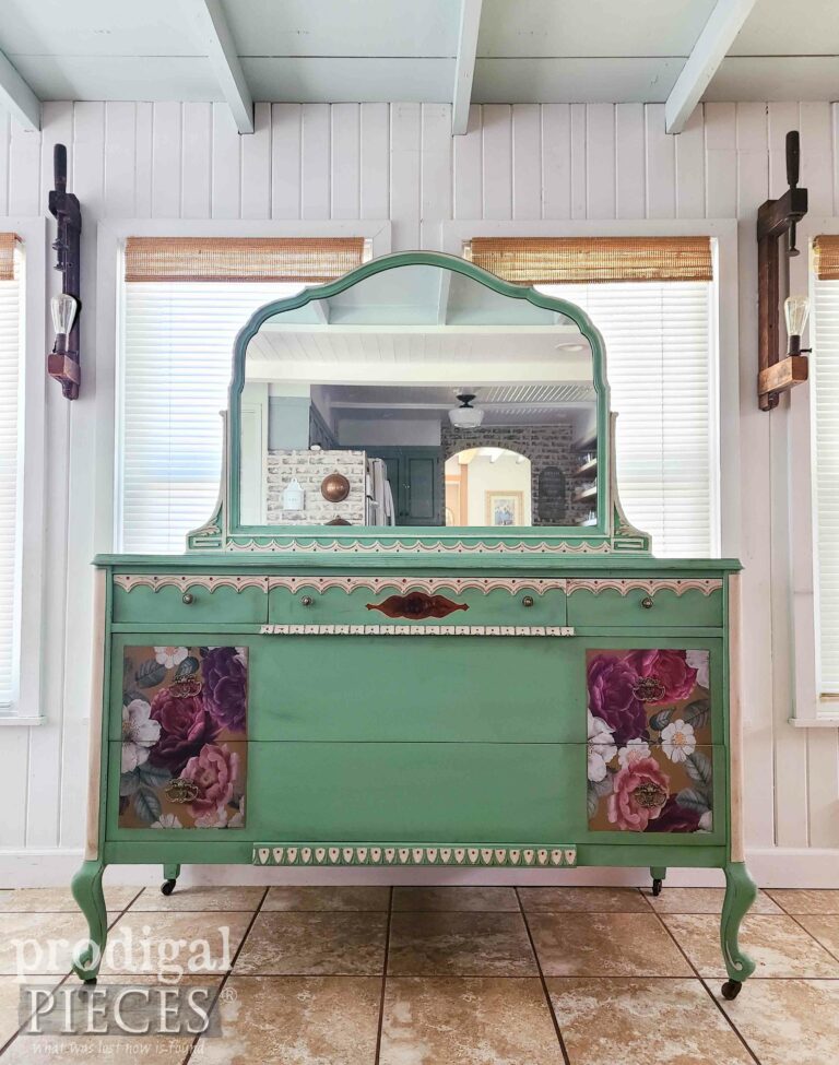 Green Antique Dresser from 1920's available at Prodigal Pieces | shop.prodigalpieces.com #prodigalpieces