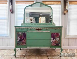 Beautiful Green Antique Dresser | shop.prodigalpieces.com #prodigalpieces