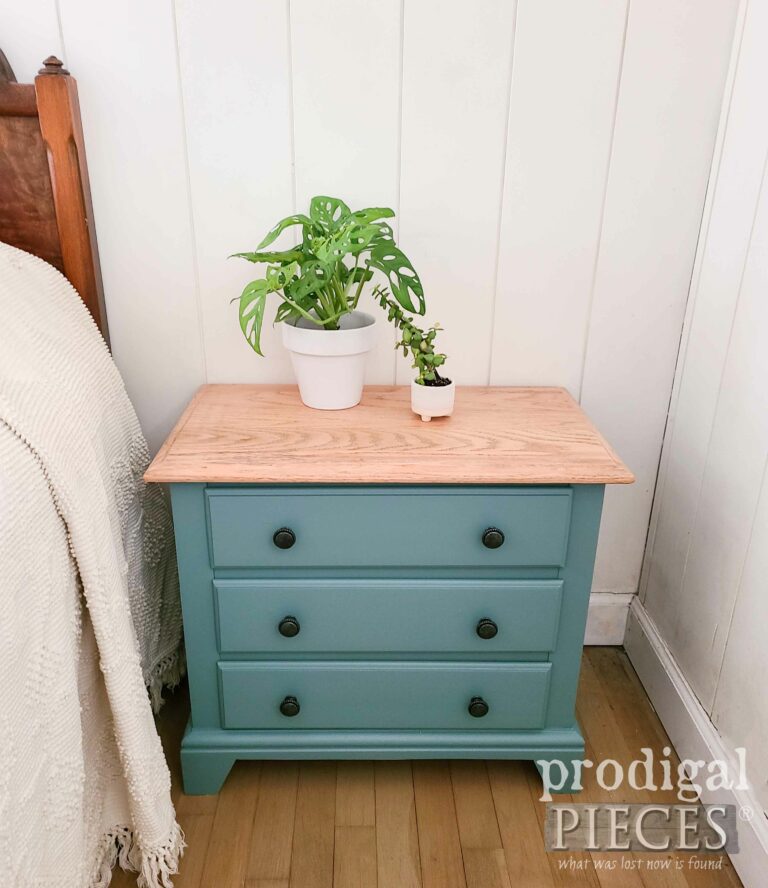 Blue with Wood Nightstand | shop.prodigalpieces.com #prodigalpieces