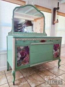 Hand-Painted Mirrored Dresser by Larissa of Prodigal Pieces | shop.prodgalpieces.com #prodigalpieces