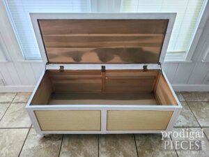 Open Caned Blanket Chest | shop.prodigalpieces.com #prodigalpieces